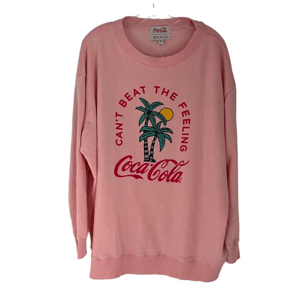 NWT Wildfox Coca Cola Can't Beat The Feeling Roadtrip Sweatshirt Pink Women's M